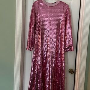 Pink Sequin Midi dress